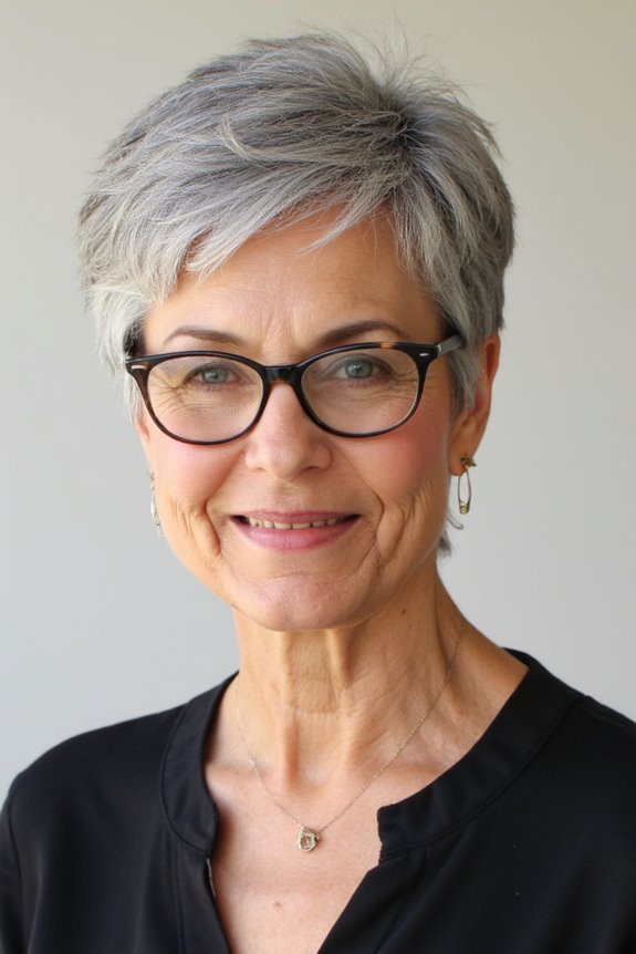 32+ Perfect Pixie Cuts for Women Over 60 With Glasses for 2025 64 choppy layered pixie hairstyle