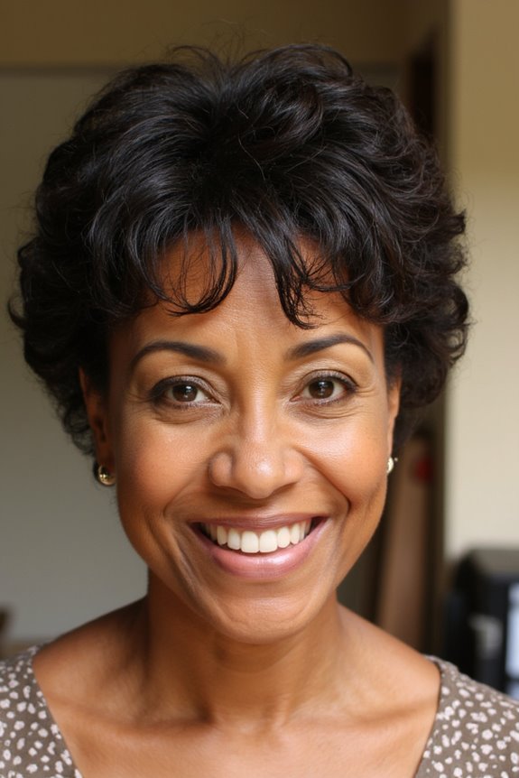 20+ Youthful Short Natural Haircuts for Black Women Over 50 in 2025 46 curly bangs with taper