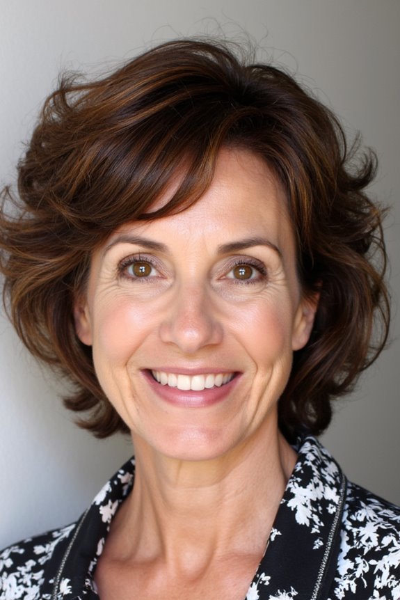 15+ Trendy Short Bob With Bangs Ideas Women Over 50 Are Loving in 2025 12 curly bob with soft bangs