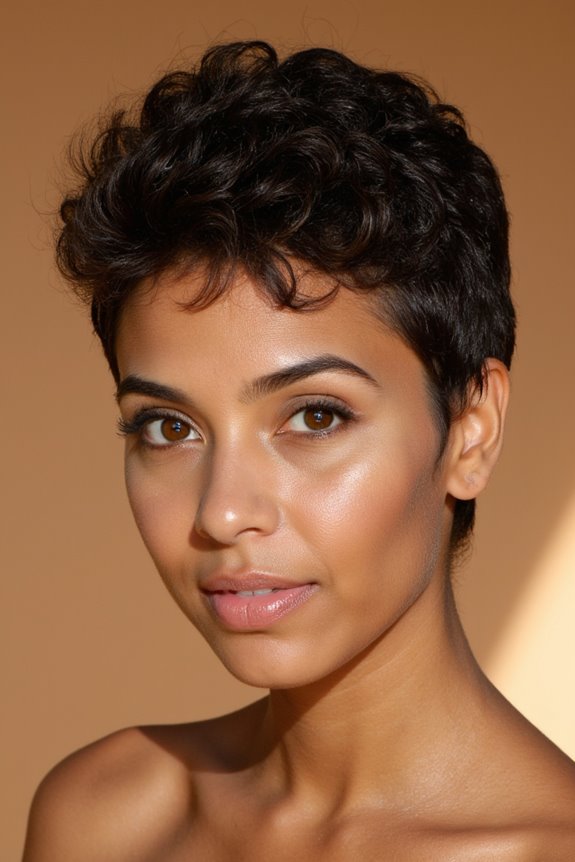 35+ Cutest Curly Pixie Cut Ideas & How to Choose A Flattering One 106 curly pixie with natural roots