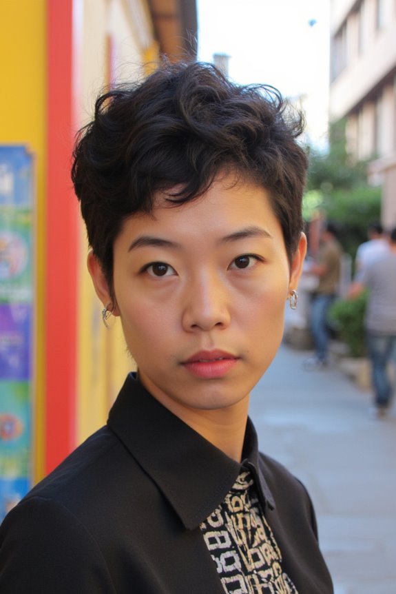 The Top 18+ Short Haircuts For Asian Girls Trending in 2025 26 curly undercut hairstyle contrast