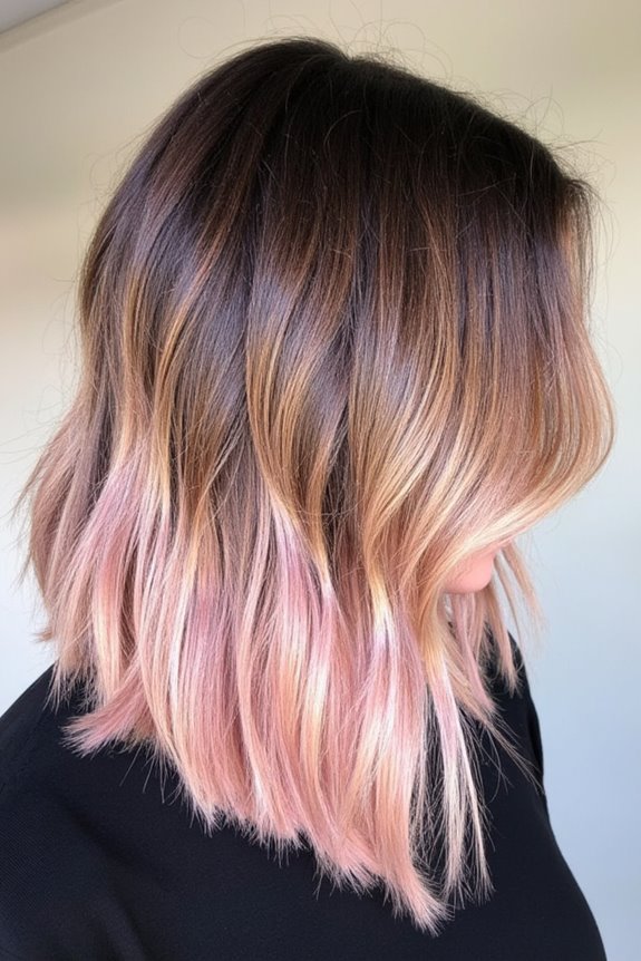 Top 40+ Short, Ombre Hair Color Ideas Trending Now in 2025 111 dark brown rose ombre