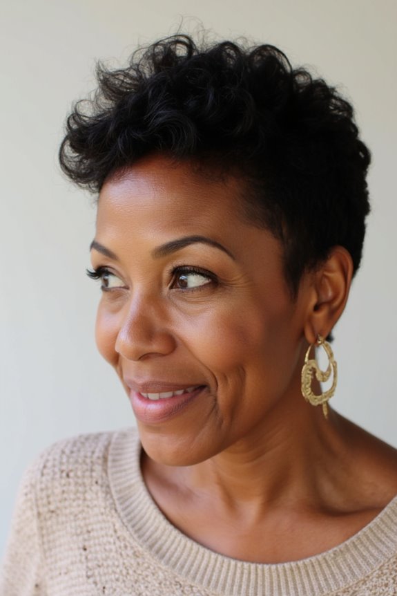 20+ Youthful Short Natural Haircuts for Black Women Over 50 in 2025 16 dynamic curly pixie style
