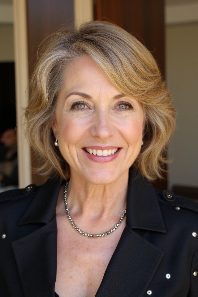 50+ Fabulous Short Haircuts Women Over 60 Are Getting in 2025 23 dynamic layered wavy bob