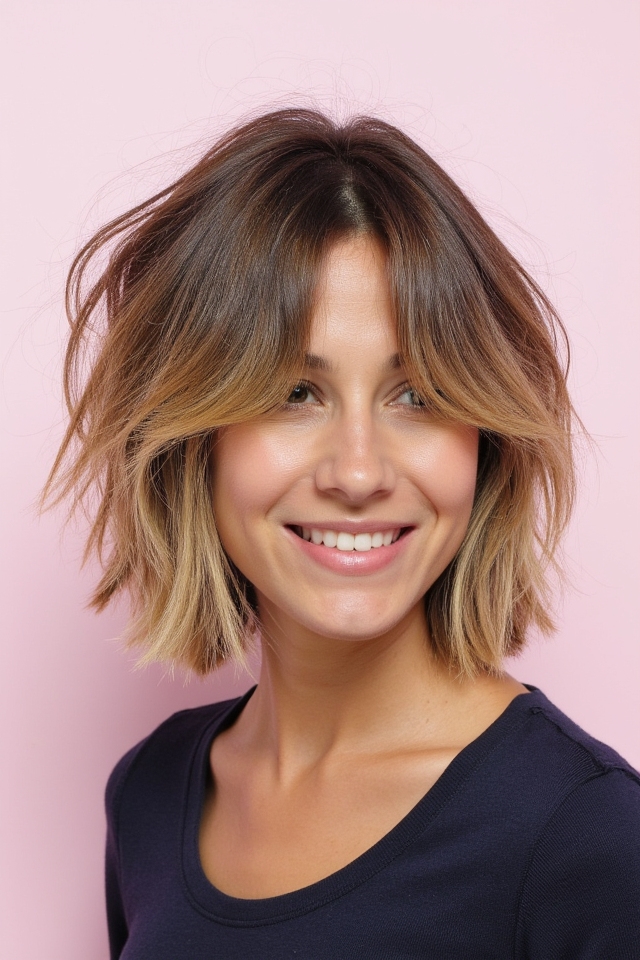 50+ Fantastic Short to Medium Layered Haircuts for That In-Between Length 2025 58 dynamic textured layered hairstyle