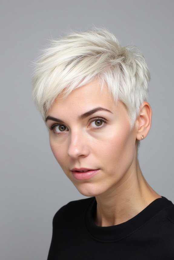 23+ Prettiest Platinum Pixie Cuts for Cooler Blonde Crop in 2025 16 edgy platinum asymmetrical pixie
