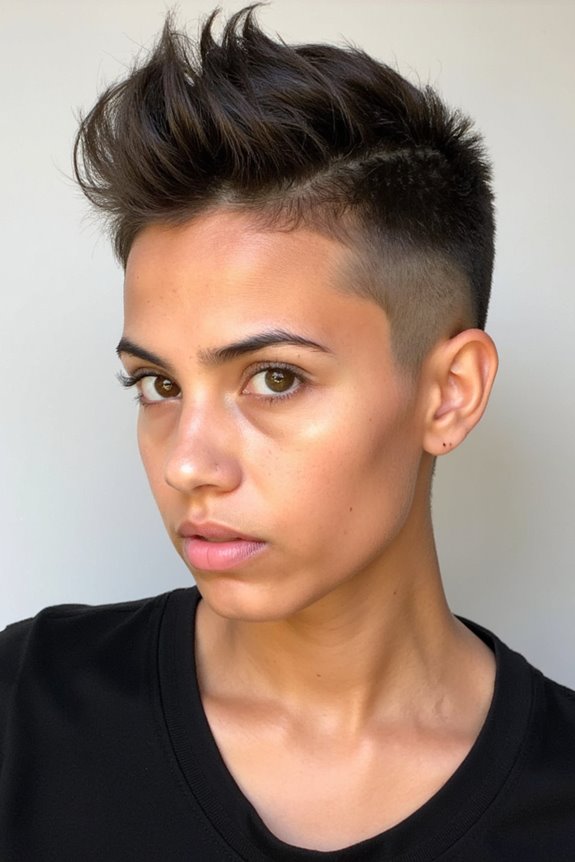 15+ Cutest Shaved Pixie Cuts for a Bold Look in 2025 27 edgy shaved pixie hairstyle