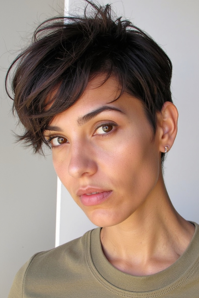 28+ Best Short Hair With Side Bangs Women Are Getting Right Now 2025 34 edgy short shag hairstyle