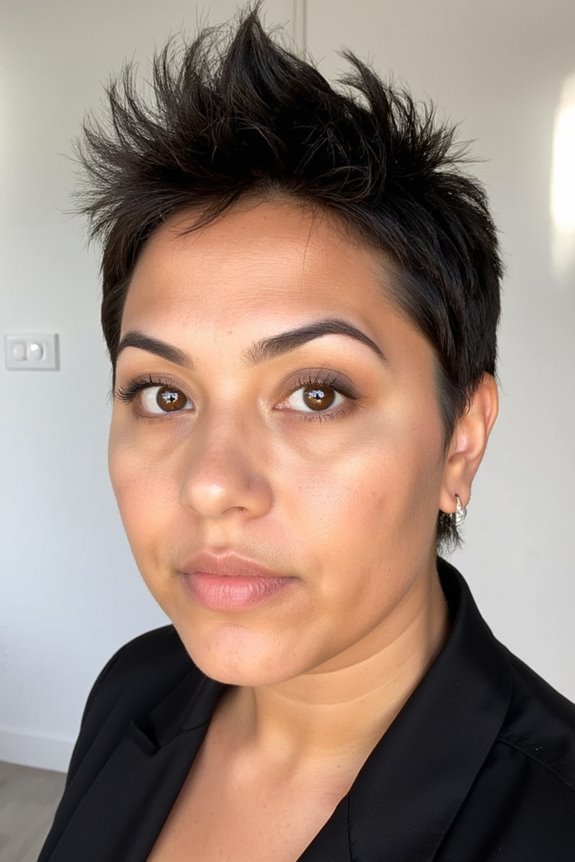 15+ Chic Pixie Cuts That Complement Chubby Faces for 2025 31 edgy spiky pixie cut