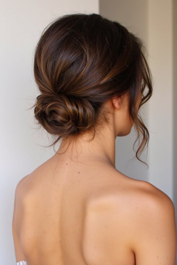 32+ Cute & Easy Updos for Short Hair for Special Occasions in 2025 10 effortless low messy bun