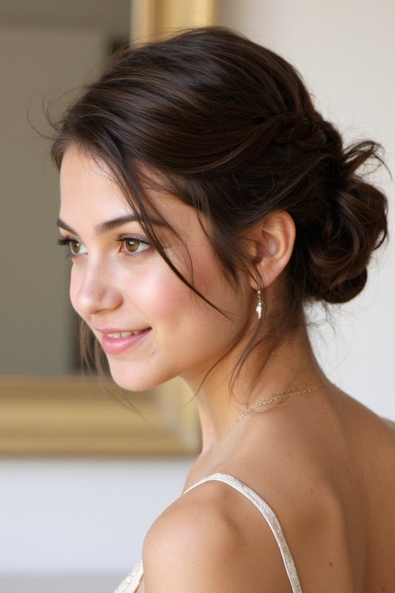32+ Cute & Easy Updos for Short Hair for Special Occasions in 2025 43 effortless messy braided bun