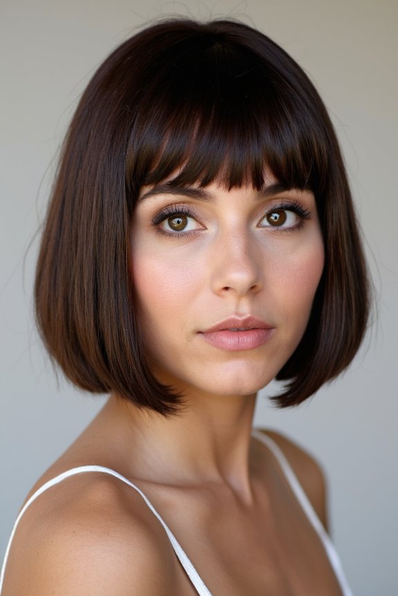 16+ Amazing Examples of Short Dark Brown Hair in 2025 23 elegant dark brown blunt cut