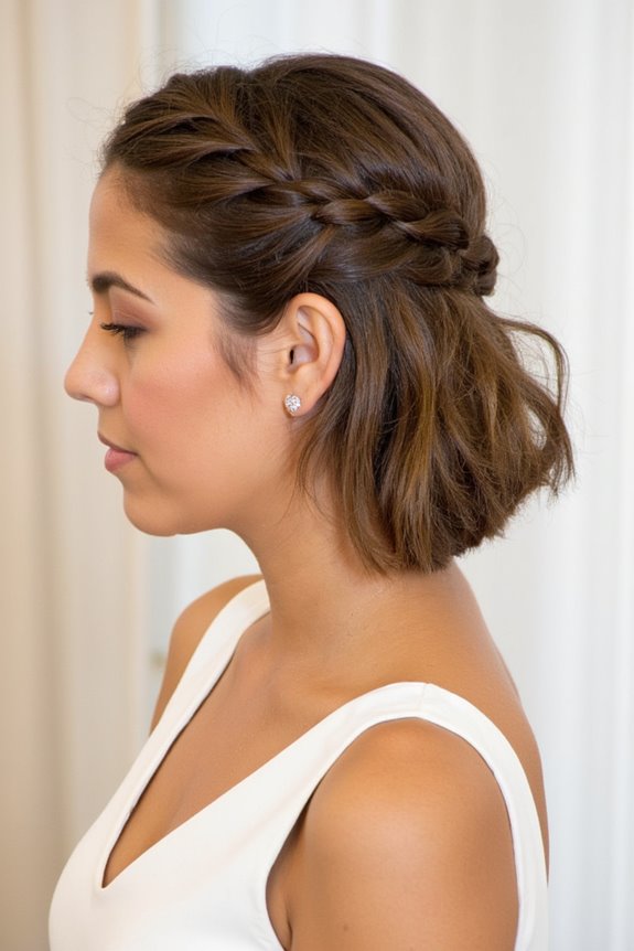 32+ Cute & Easy Updos for Short Hair for Special Occasions in 2025 103 elegant half up braided twist