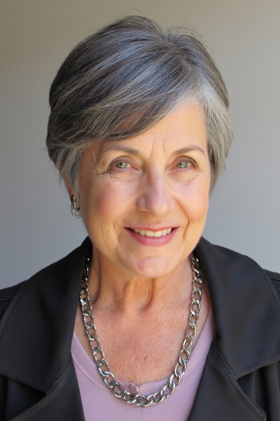 25+ Ladies Over 60 With a Round Face Show How to Rock Short Haircuts in 2025 24 elegant side swept bangs styling
