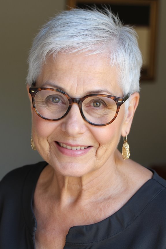 32+ Perfect Pixie Cuts for Women Over 60 With Glasses for 2025 98 elegant smooth pixie hairstyle
