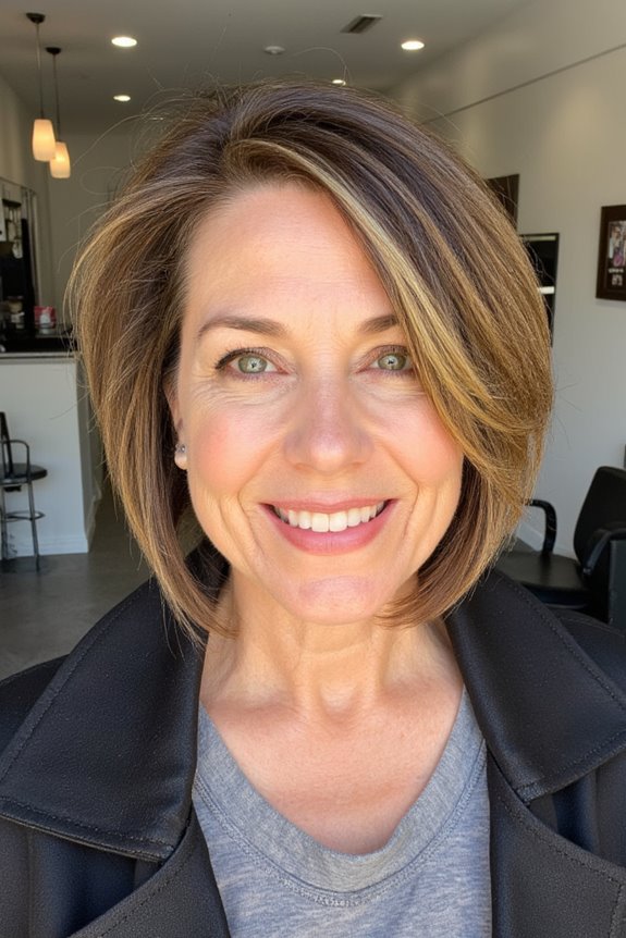 29+ Slimming Short Hairstyles for Women Over 50 With Round Faces in 2025 45 elegant stacked bob hairstyle