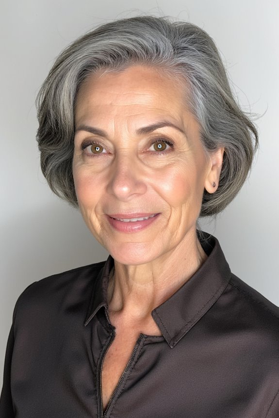 38+ Gorgeous Short Hairstyles for Women in Their 60S With Grey Hair in 2025 42 elegant wavy bob layers