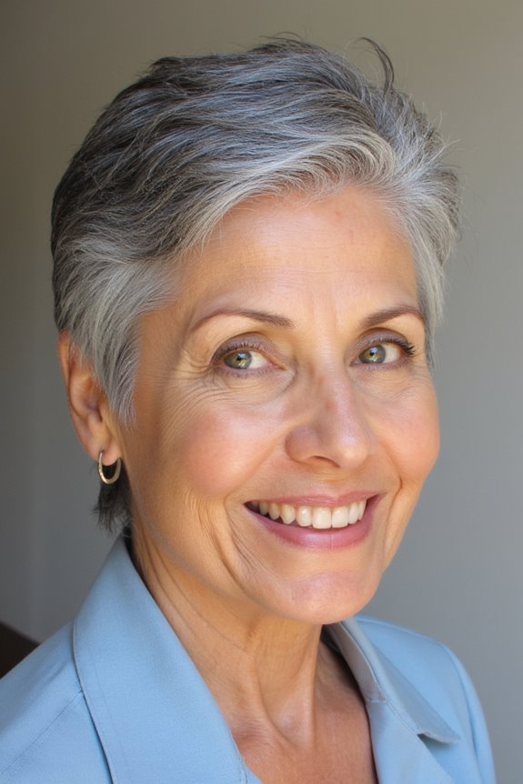 25+ Ladies Over 60 With a Round Face Show How to Rock Short Haircuts in 2025 41 embrace silver hair elegance