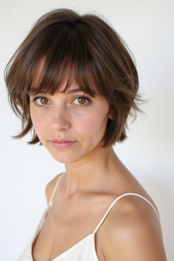 37+ Best Ways to Wear Curtain Bangs With Short Hair in 2025 36 feathered bangs with layers
