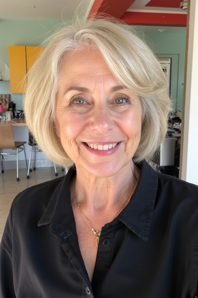 42+ Classic Short Bob Haircuts for Ladies Over 60 Who Want a Youthful Style in 2025 49 feathered bob with layers