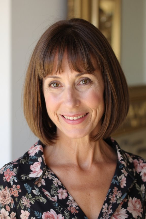41+ Easy and Stylish Short Bobs With Bangs for Women Over 60 in 2025 146 feathered fringe classic bob