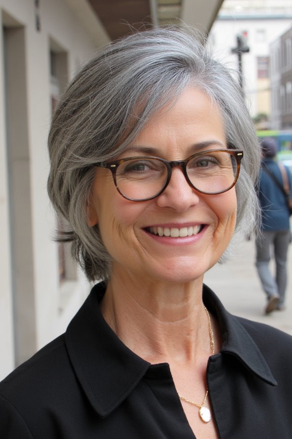31+ Best Short Hairstyles for Women Over 50 With Glasses in 2025 25 feathered layers for elegance