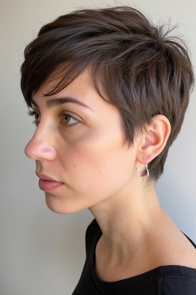 50+ Modern Shaggy Pixie Cut Ideas for 2025 61 feathered pixie with bangs