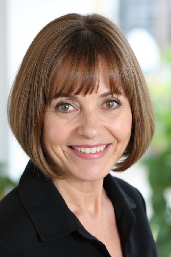 41+ Easy and Stylish Short Bobs With Bangs for Women Over 60 in 2025 61 graduated bob with bangs