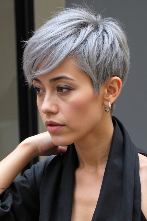 35+ Edgy Short Haircuts for Women Wanting a Bold, New Style in 2025 109 gray accents on short hair