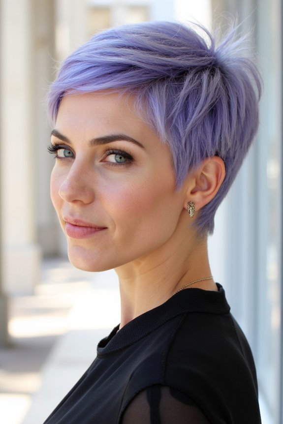 36+ Cutest Ways to Get a Pixie Cut With Highlights for a Dimensional Crop in 2025 20 lavender silver pixie hairstyle