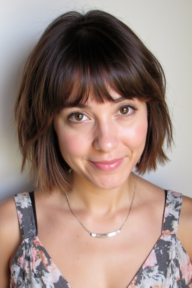 50+ Fantastic Short to Medium Layered Haircuts for That In-Between Length 2025 139 layered bangs for softness