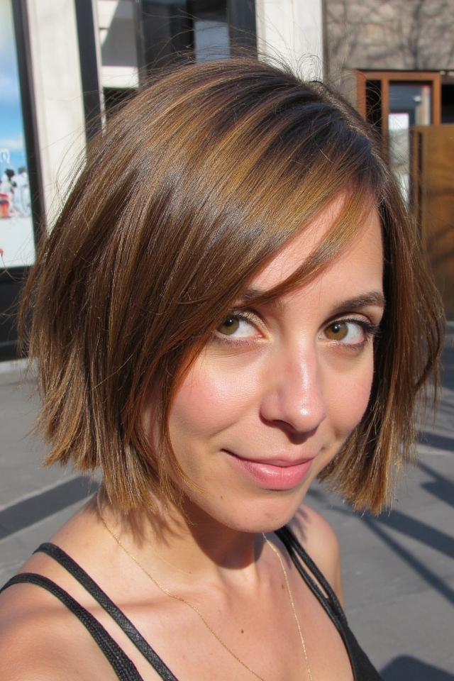 50+ Fantastic Short to Medium Layered Haircuts for That In-Between Length 2025 32 layered blunt bob styling tips
