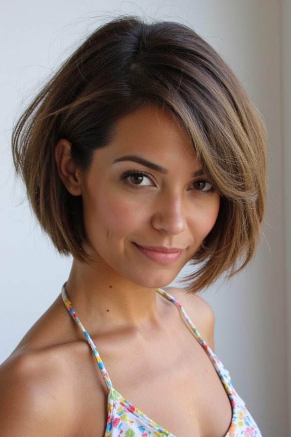 47+ Trendy Short Bob Haircuts & Hairstyles Women Are Getting in 2025 18 layered bob with bangs