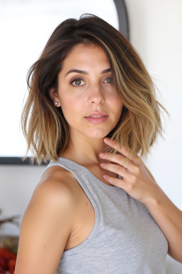50+ Fantastic Short to Medium Layered Haircuts for That In-Between Length 2025 169 layered bob with highlights