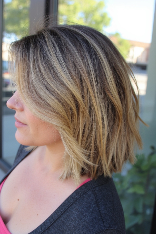 50+ Fantastic Short to Medium Layered Haircuts for That In-Between Length 2025 102 layered bob with highlights