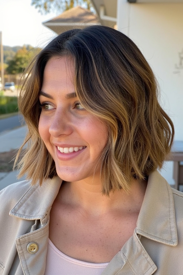 50+ Fantastic Short to Medium Layered Haircuts for That In-Between Length 2025 118 layered bob with waves