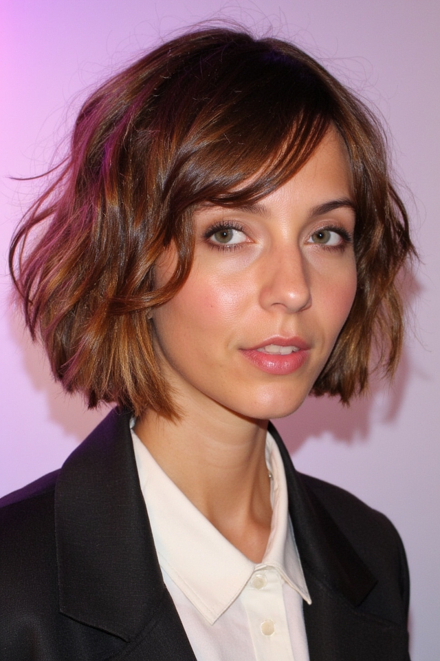 50+ Fantastic Short to Medium Layered Haircuts for That In-Between Length 2025 122 layered choppy hairstyle with bangs