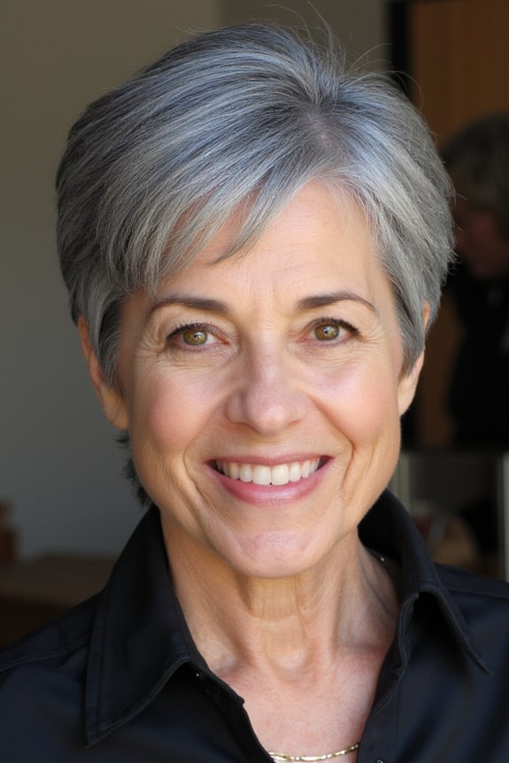 38+ Gorgeous Short Hairstyles for Women in Their 60S With Grey Hair in 2025 29 layered short hair elegance