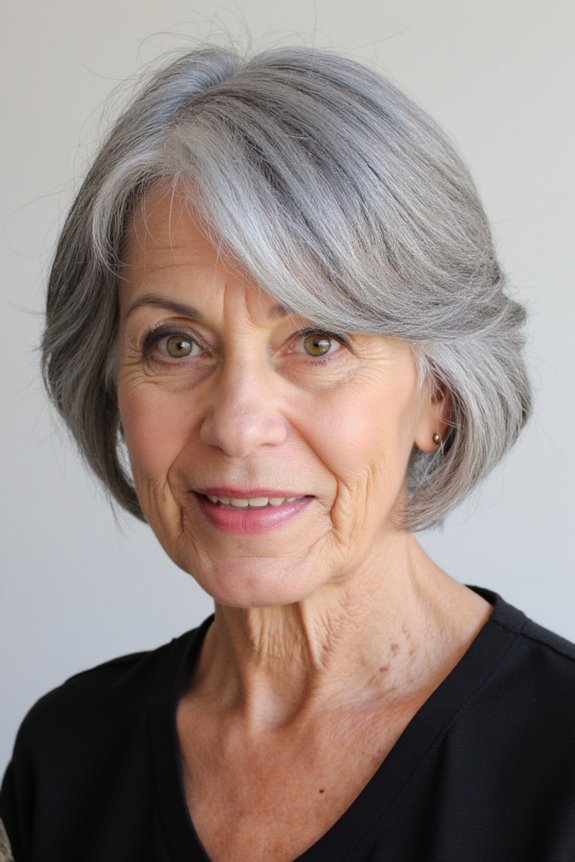 28+ Stylish Wedge Haircuts for Women Over 60 in 2025 50 layered wedge with bangs