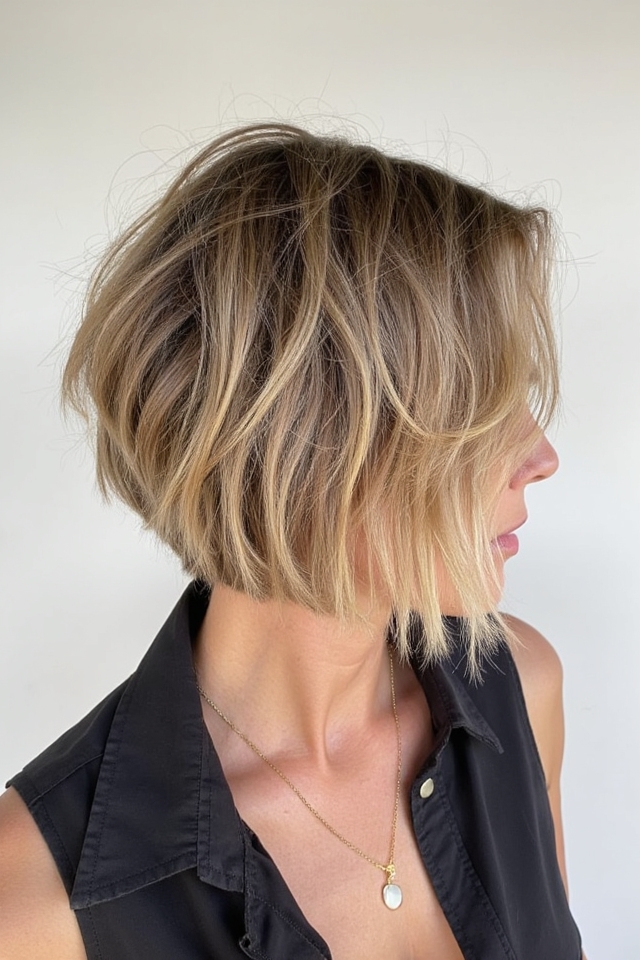 36+ Short Asymmetrical Bob Hairstyles Trending in 2025 5 messy textured asymmetrical hairstyle