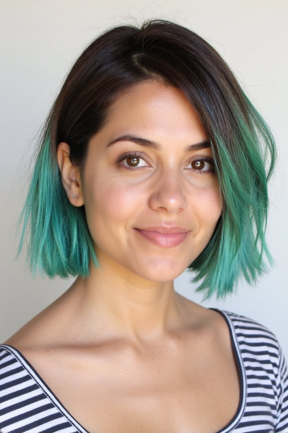 Top 40+ Short, Ombre Hair Color Ideas Trending Now in 2025 67 mint green ombre tips