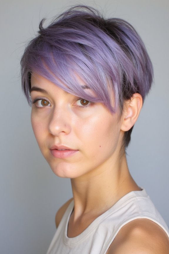 36+ Cutest Ways to Get a Pixie Cut With Highlights for a Dimensional Crop in 2025 102 muted lavender pixie highlights