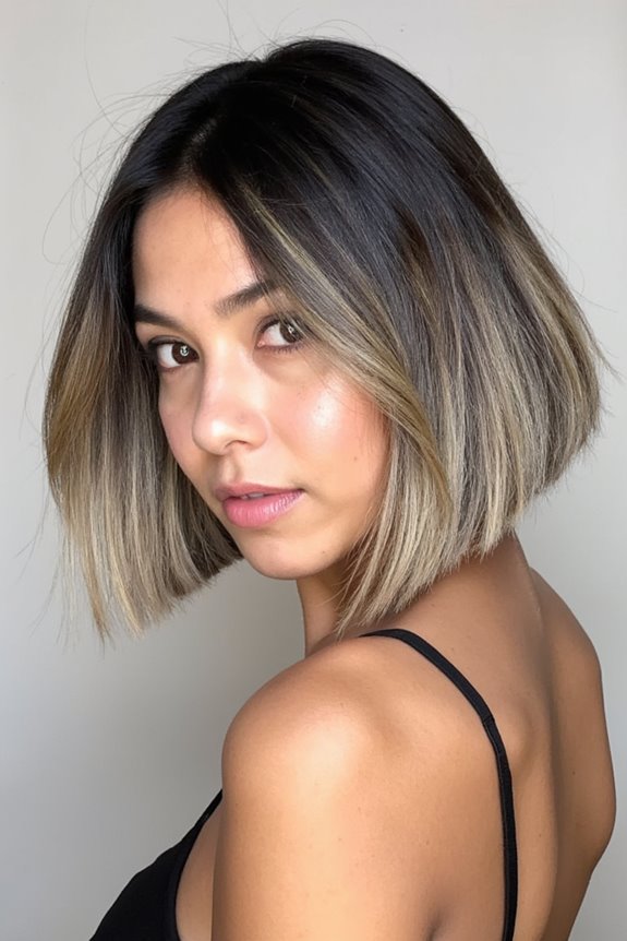 Top 40+ Short, Ombre Hair Color Ideas Trending Now in 2025 153 natural black ash blonde ombre