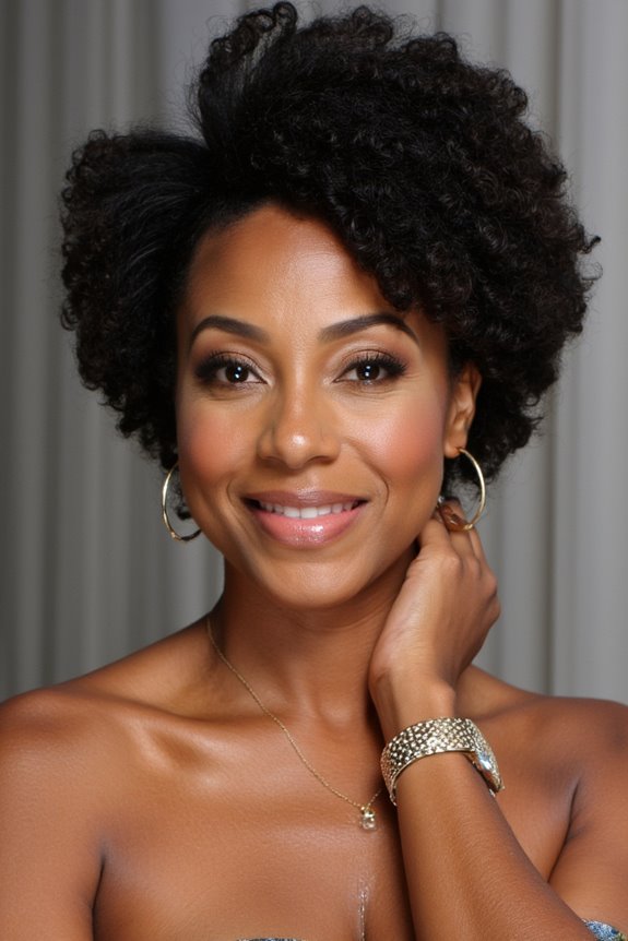 20+ Youthful Short Natural Haircuts for Black Women Over 50 in 2025 24 natural curls with fade