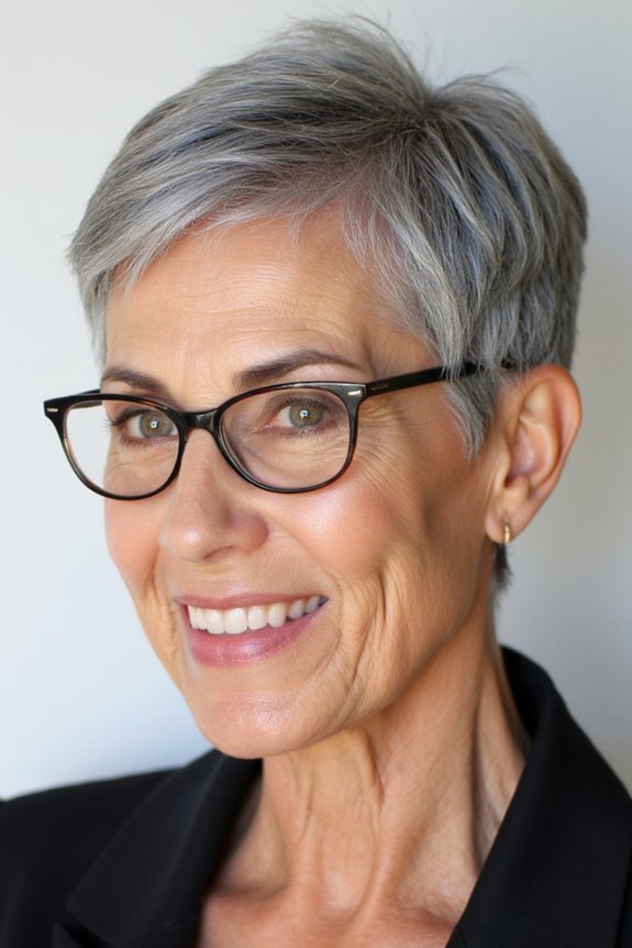 31+ Best Short Hairstyles for Women Over 50 With Glasses in 2025 82 natural gray hair elegance