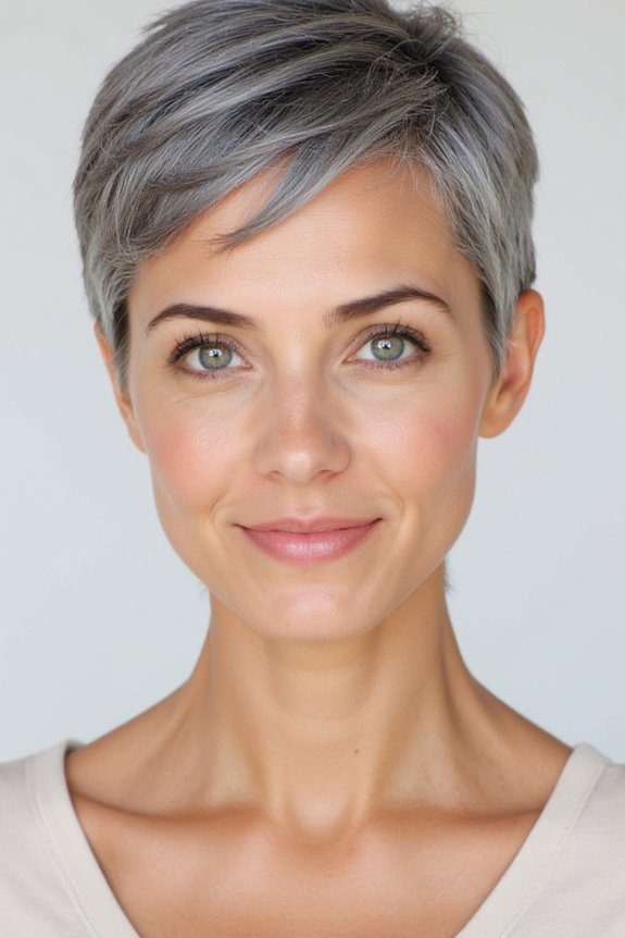 34+ Low-Maintenance Pixie Cuts That Are Still Super Cute in 2025 84 natural gray pixie cut