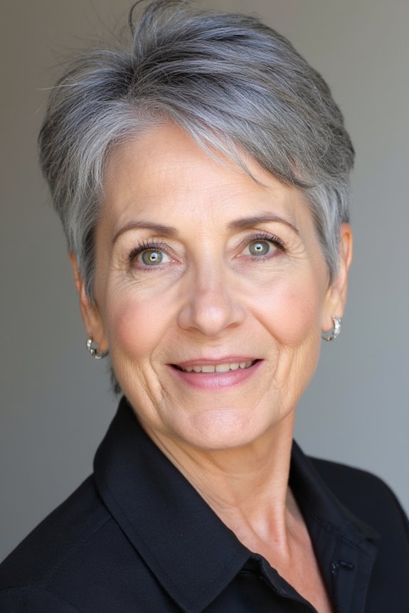 26+ Modern Pixie Shag Haircuts for Stylish Older Women in 2025 66 natural gray pixie shag