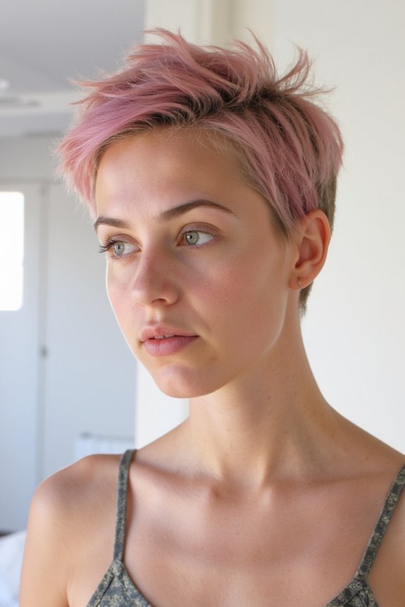 36+ Cutest Ways to Get a Pixie Cut With Highlights for a Dimensional Crop in 2025 47 pastel pink messy pixie