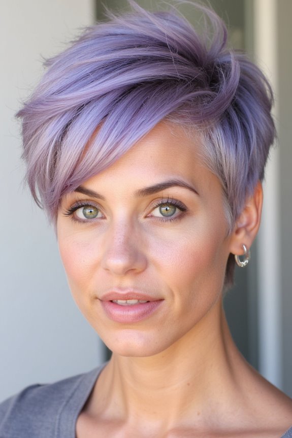 16+ Best Short Hair With Highlights in 2025 30 pastel purple tousled crop