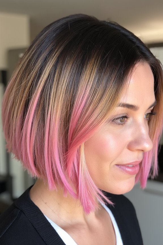 Top 40+ Short, Ombre Hair Color Ideas Trending Now in 2025 103 peachy pink ombre hairstyle